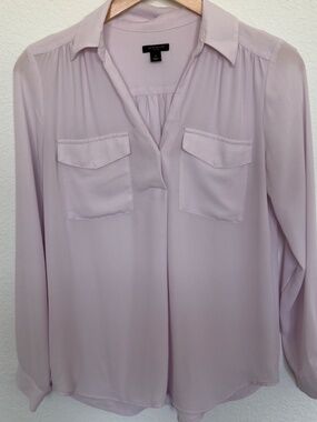 Ann Taylor Work Office Top Shirt Light Purple Lilac - Excellent